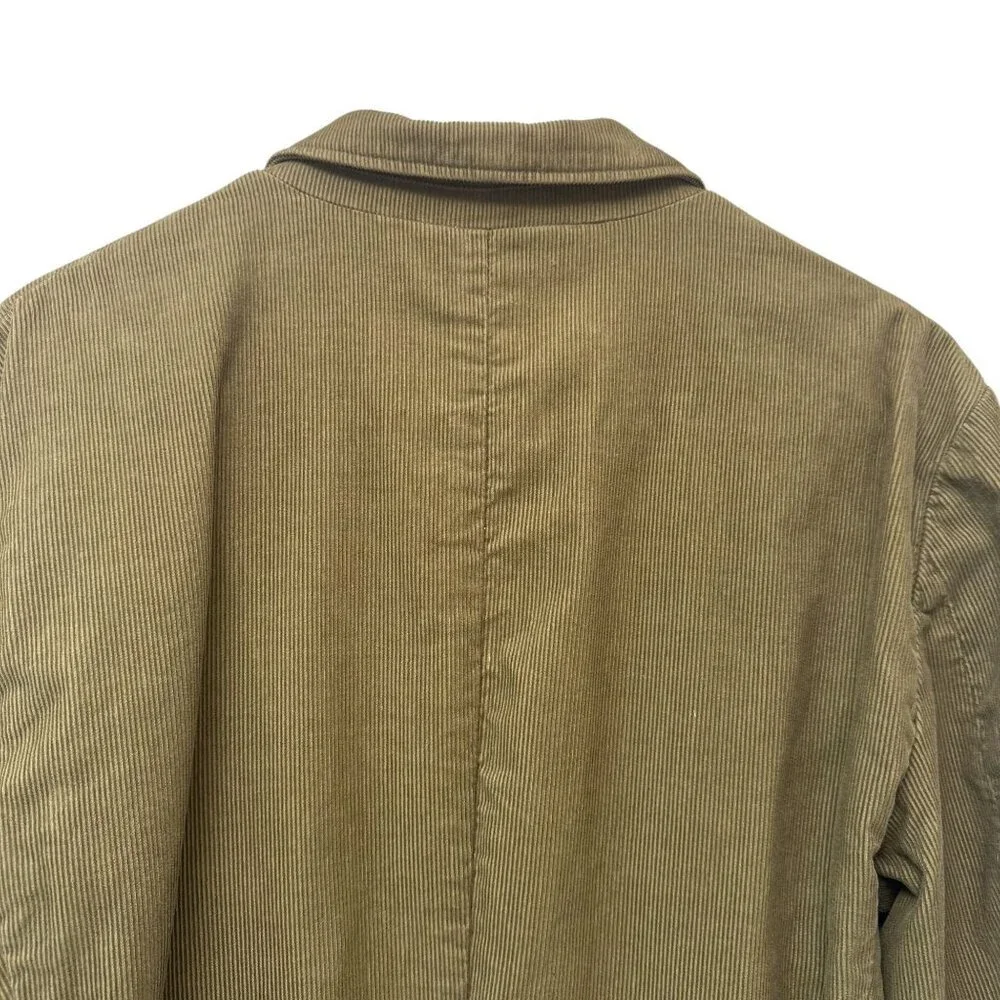 Club Monaco Mens Corduroy Blazer Large Olive Green 2 Button Cotton Casual Preppy